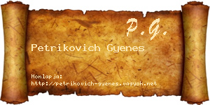 Petrikovich Gyenes névjegykártya
